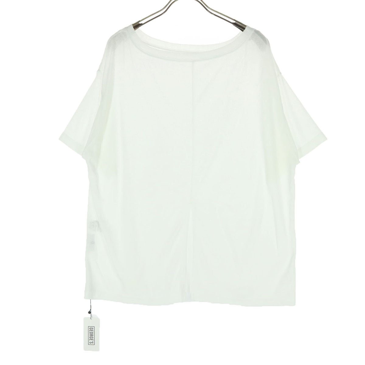 GEORGES ジョージズ 半袖 オフショルダー シアー Tシャツ F ホワイト レディース