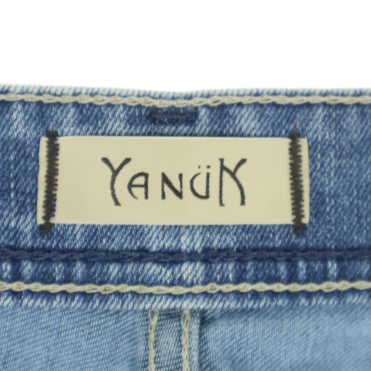 美品 YANUK ヤヌーク 日本製 Really Light ボーイズ ストレートデニムパンツ M ブルー系 レディース