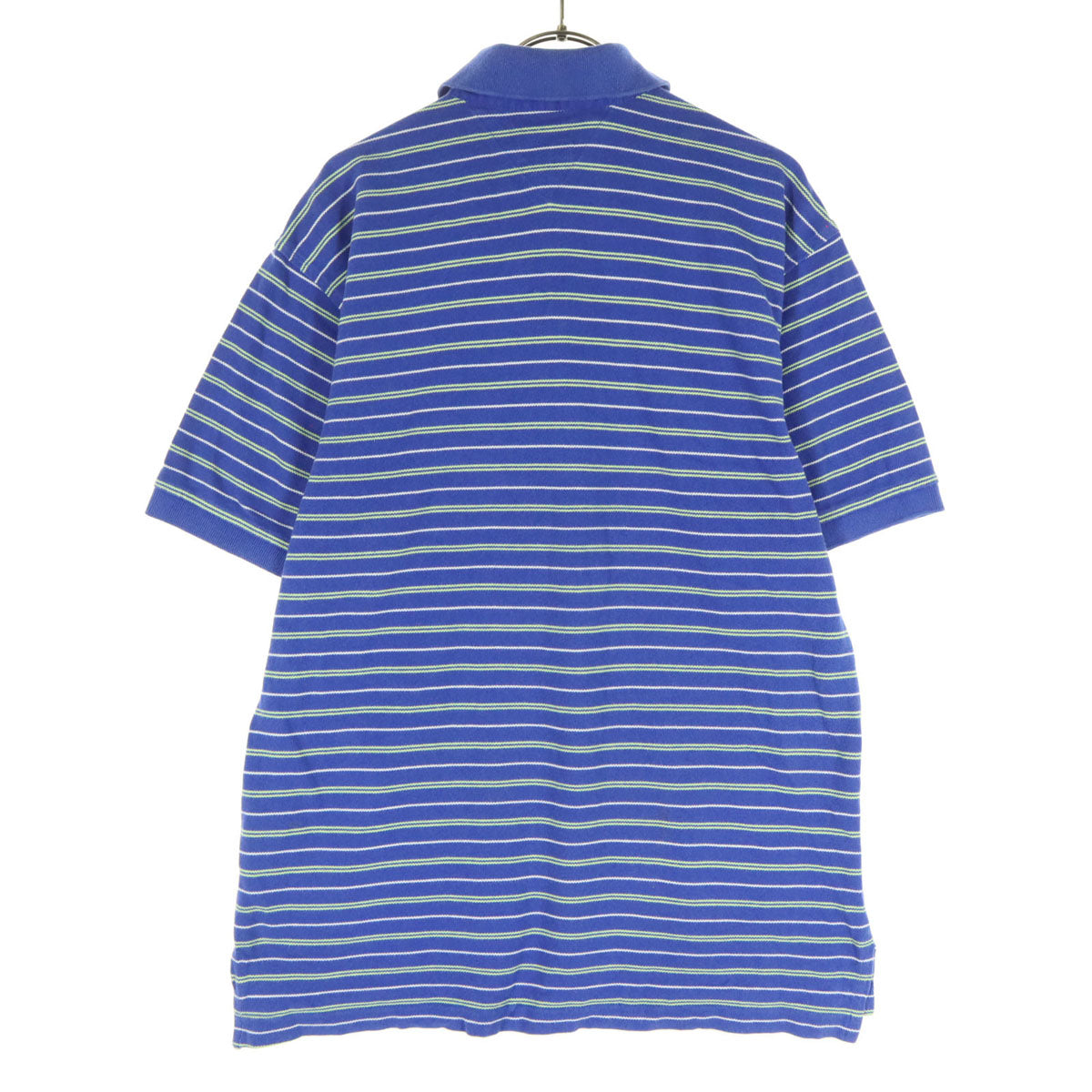 TOMMY HILFIGER トミーヒルフィガー 90s オールド フラッグタグ マルチボーダー 半袖 ポロシャツ L ブルー メンズ