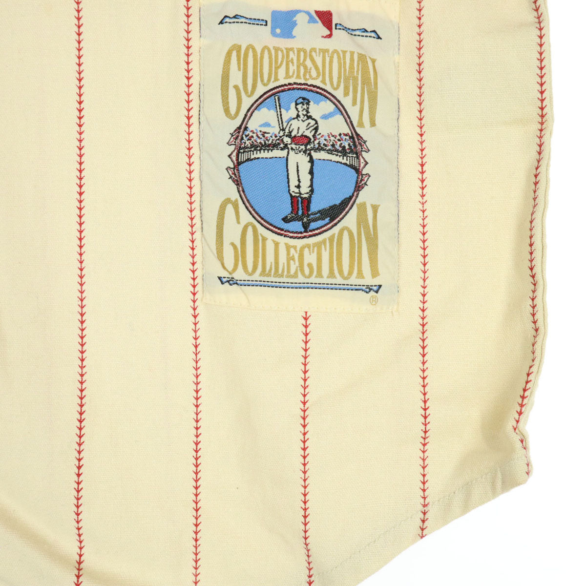 未使用 Cooperstown collection クーパーズタウンコレクション TX.RANGERS34RYAN ストライプ 半袖 応援 ユニフォーム M レッド系 メンズ