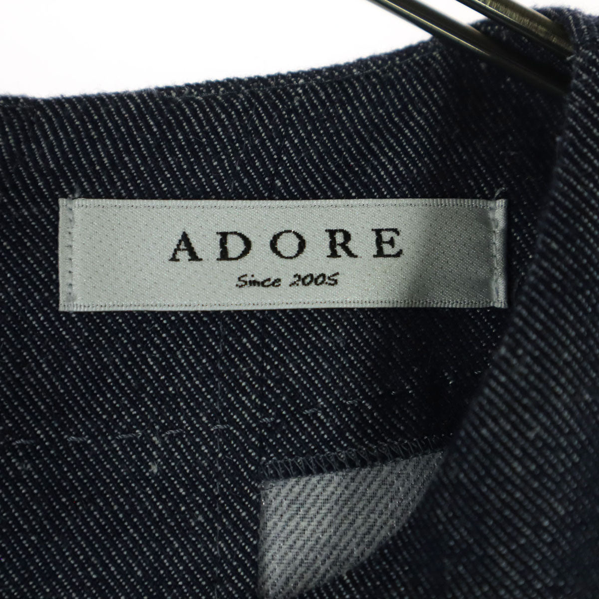 ADORE アドーア 日本製 半袖 バックボタン カットソー 38 ネイビー系 レディース