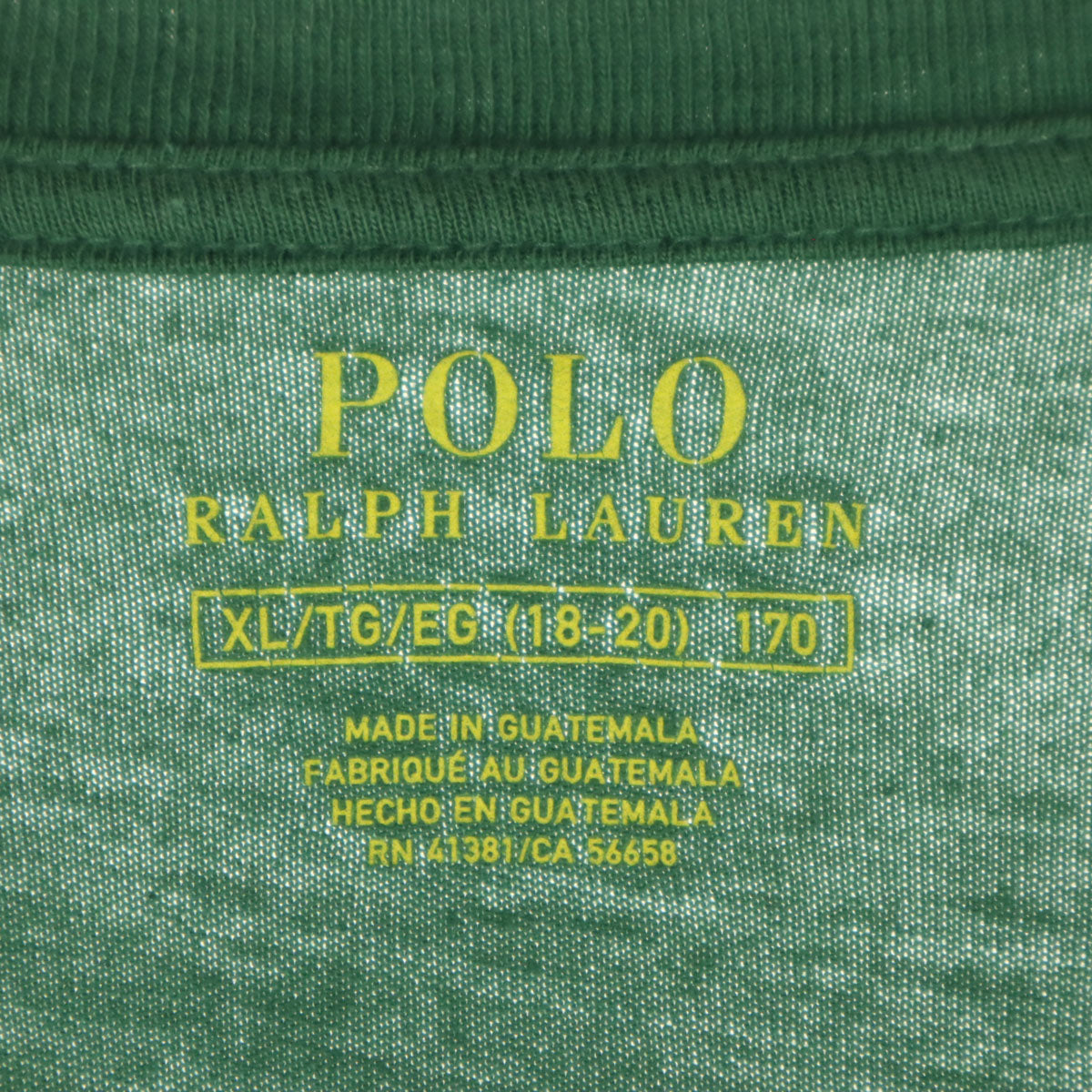 RALPH LAUREN ラルフローレン ポロベア 半袖 クルーネック Tシャツ XL グリーン メンズ