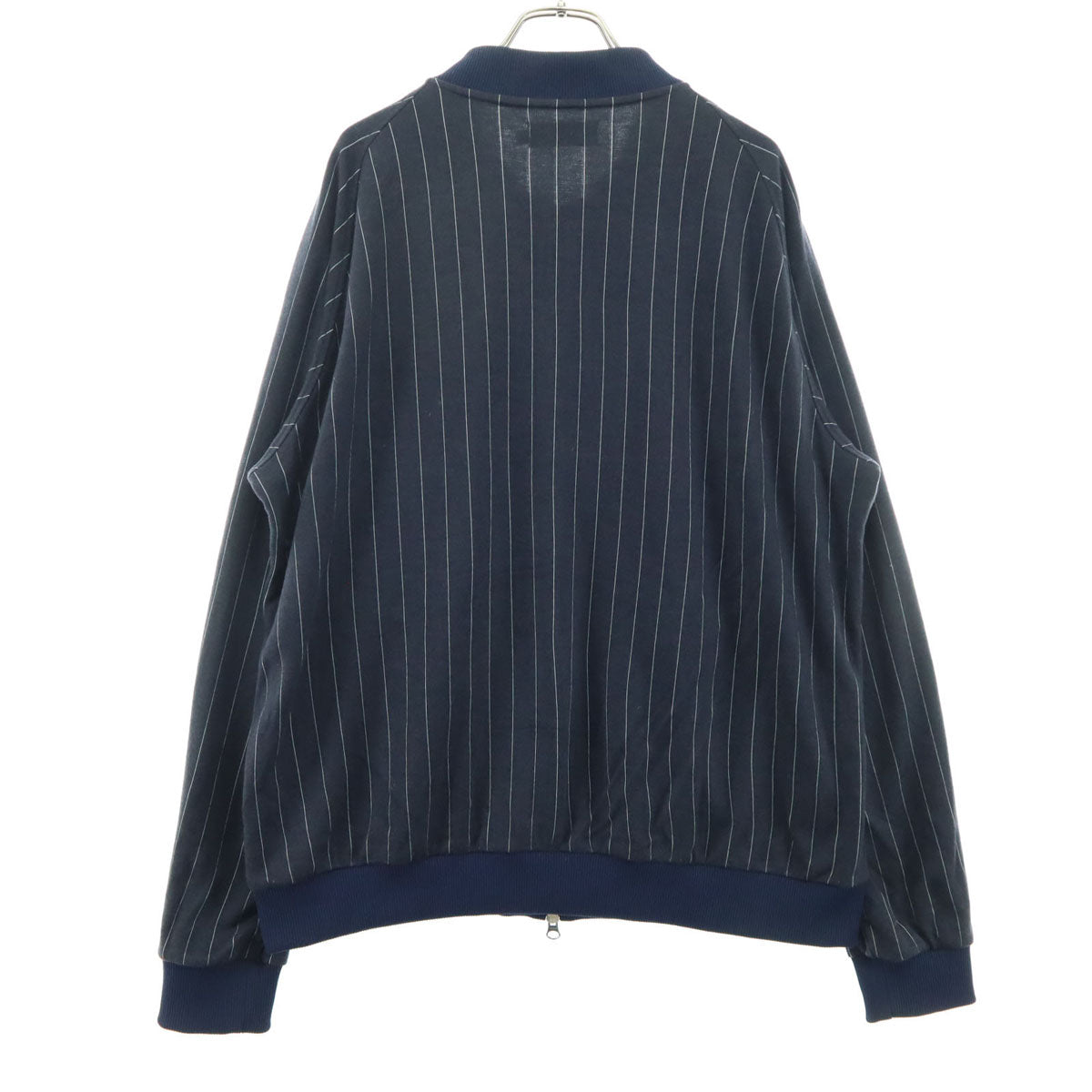 FRED PERRY フレッドペリー 日本製 ストライプ柄 長袖 ブルゾン L ネイビー メンズ