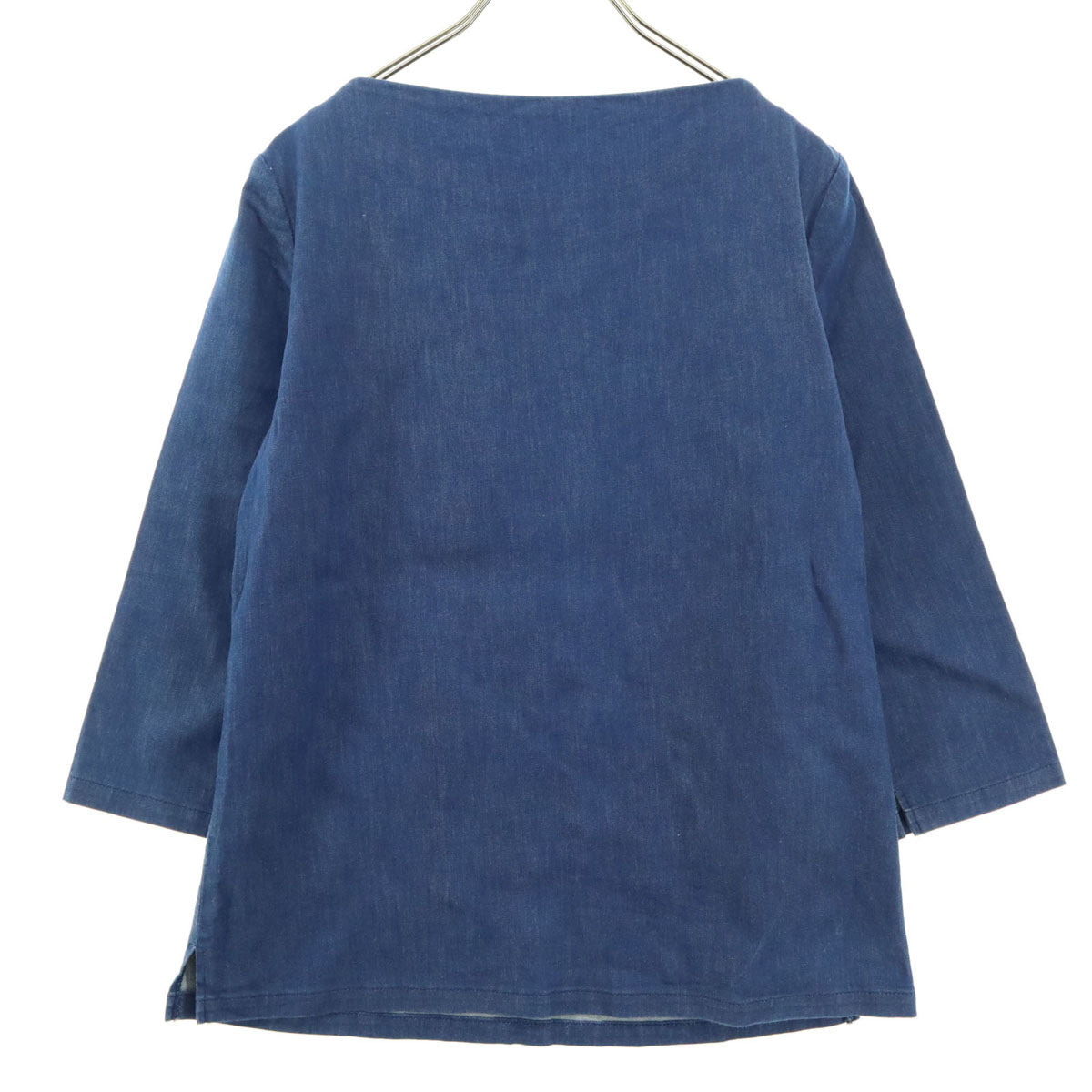 美品 Lisiere リジエール 日本製 7分袖 カットソー 36 ブルー レディース