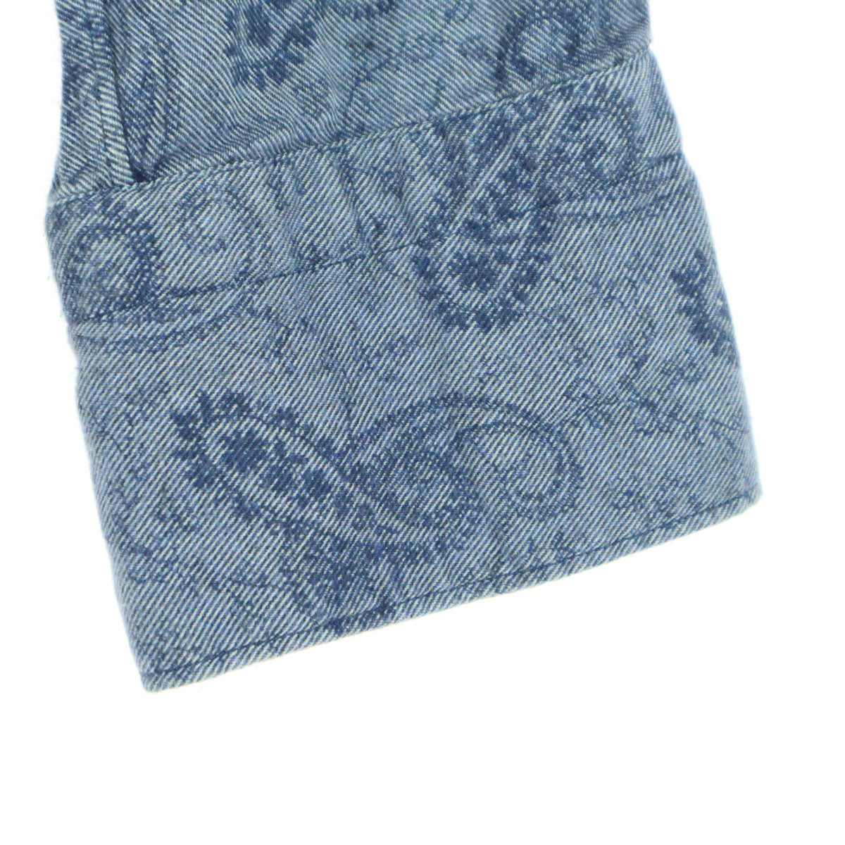 美品 Finamore フィナモレ イタリア製 総柄 長袖 コットンシャツ ブルー メンズ