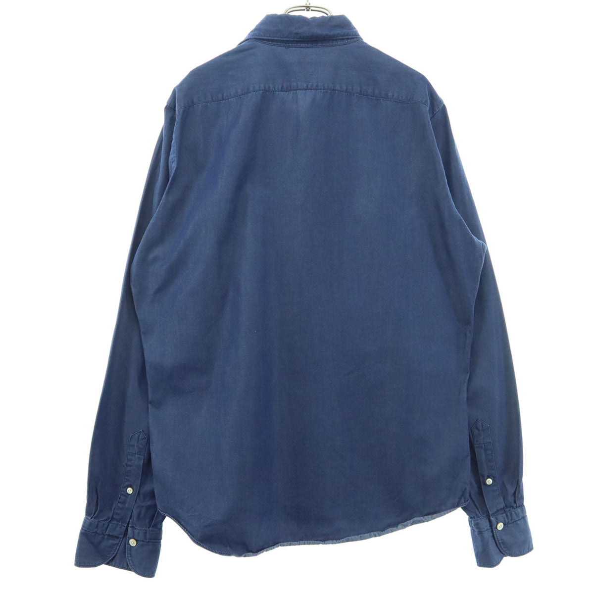 美品 Finamore フィナモレ 長袖 デニムシャツ ブルー メンズ