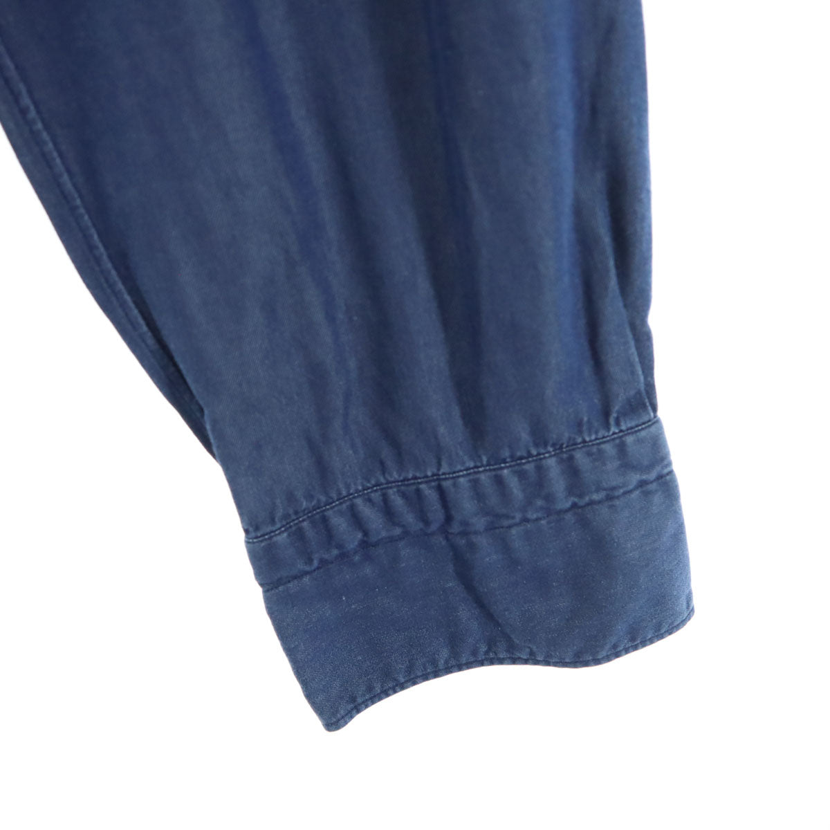 美品 Finamore フィナモレ 長袖 デニムシャツ ブルー メンズ