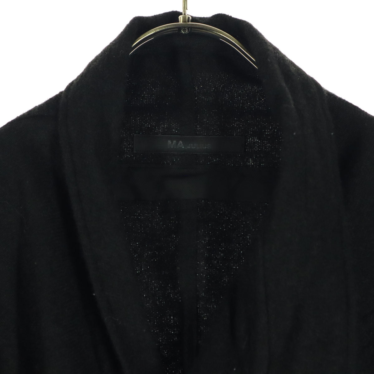 美品 JULIUS ユリウス 日本製 長袖 ドレープロング ジャケット 1 ブラック 480BLM7 メンズ