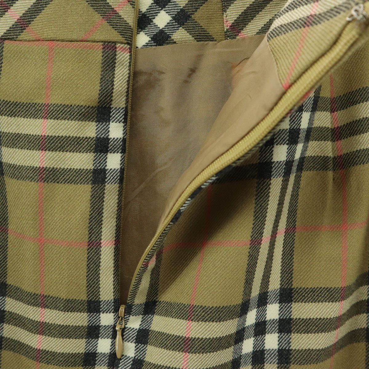 BURBERRY バーバリー 三陽商会 チェック柄 ミディスカート 40 ベージュ系 レディース