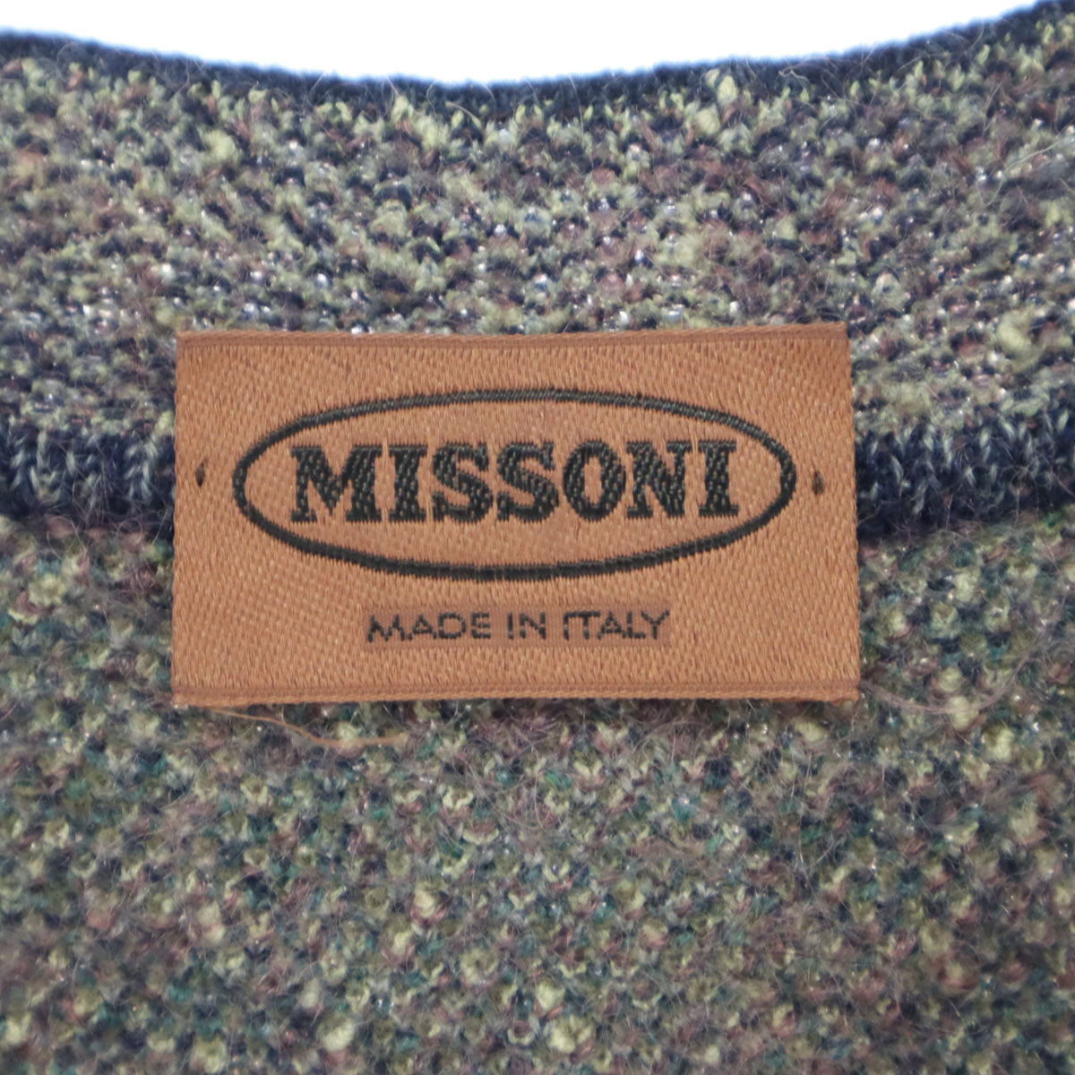 Missoni ミッソーニ 総柄 ノースリーブ ニットベスト 50 ネイビー レディース