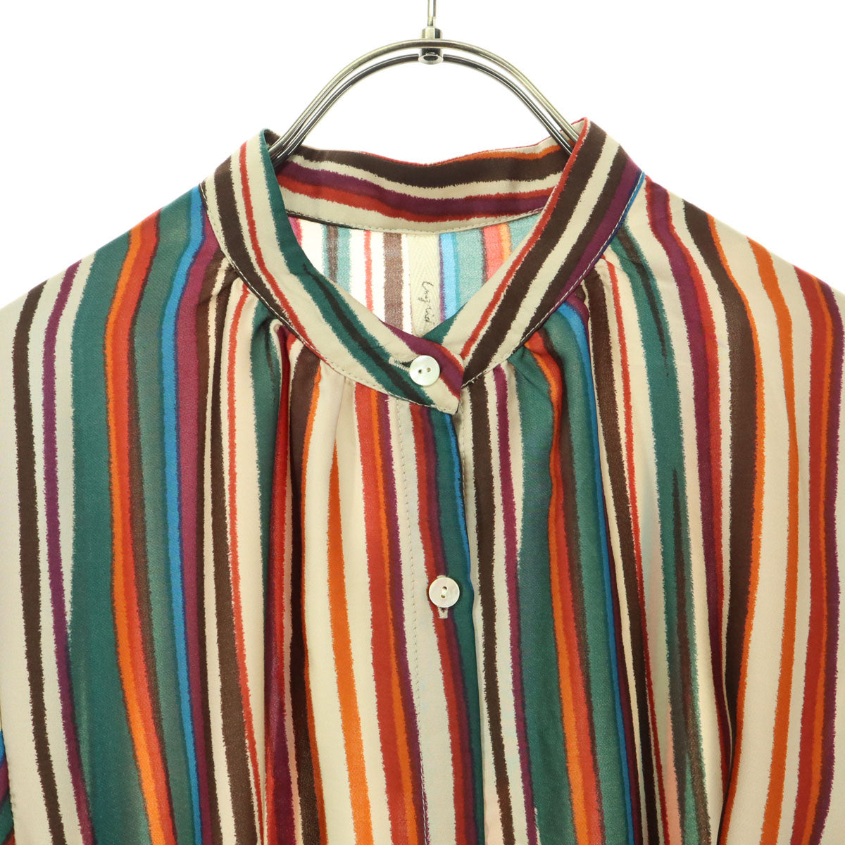 未使用 Ungrid アングリッド ストライプ柄 花柄 長袖 ガウン F ベージュ系 レディース