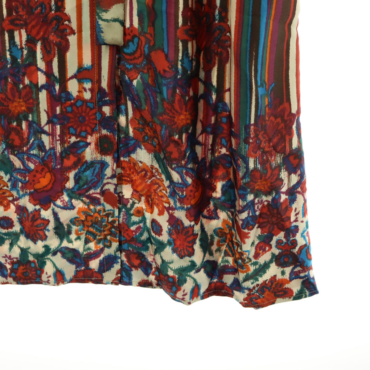 未使用 Ungrid アングリッド ストライプ柄 花柄 長袖 ガウン F ベージュ系 レディース