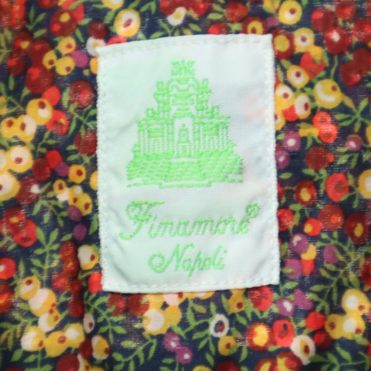 Finamore フィナモレ イタリア製 花柄 長袖 シャツ レッド系 レディース