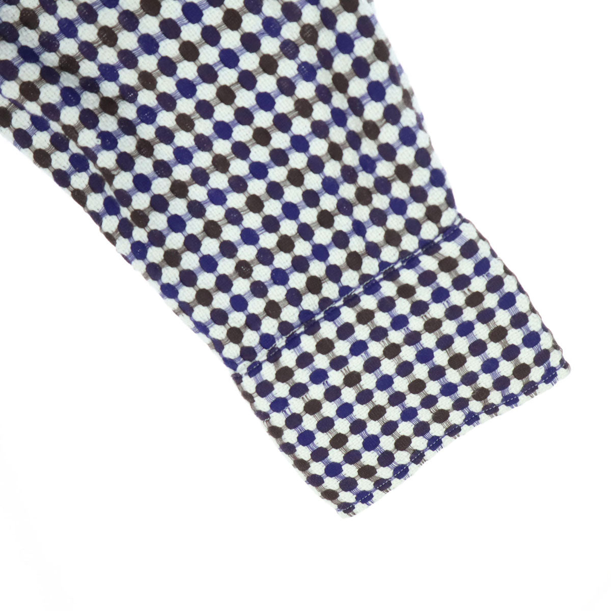 giannetta ジャンネット 総柄 長袖 ショールカラー シャツ ネイビー系 レディース