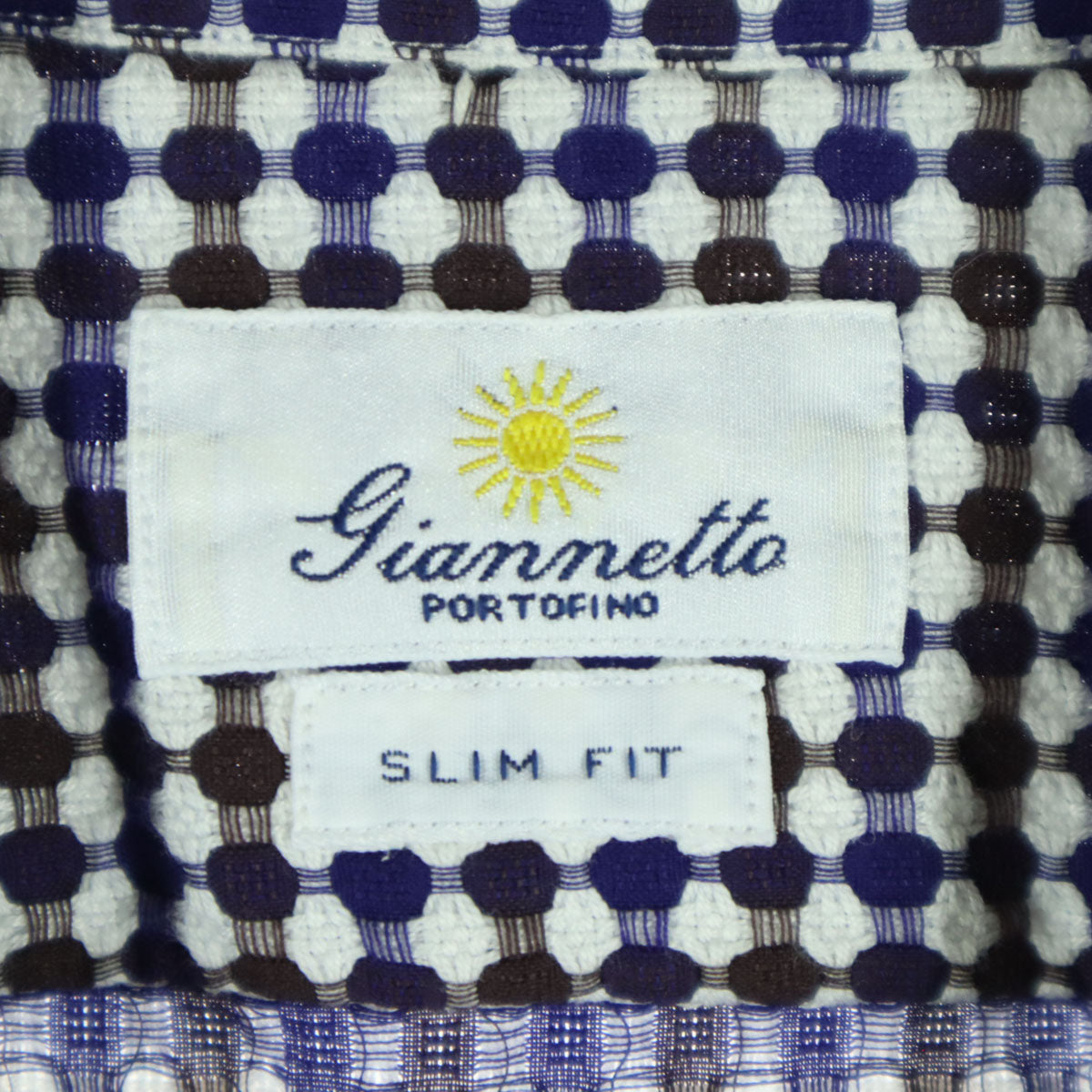 giannetta ジャンネット 総柄 長袖 ショールカラー シャツ ネイビー系 レディース