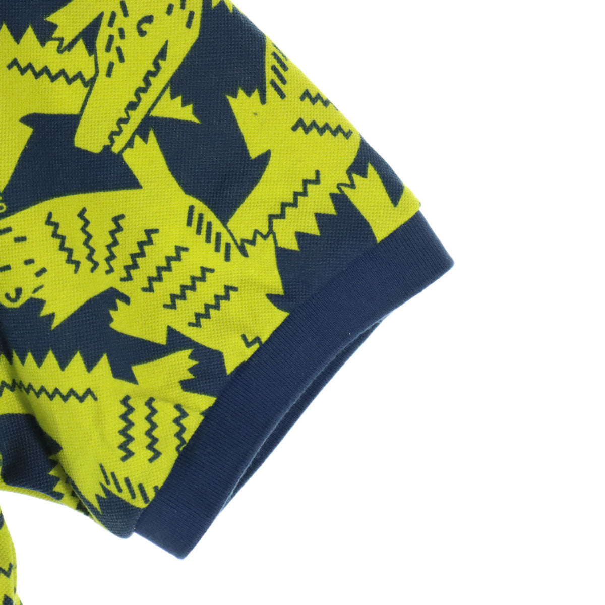 美品 PEARLY GATES パーリーゲイツ ワニ総柄 ゴルフ 半袖 ポロシャツ 6 ネイビー メンズ