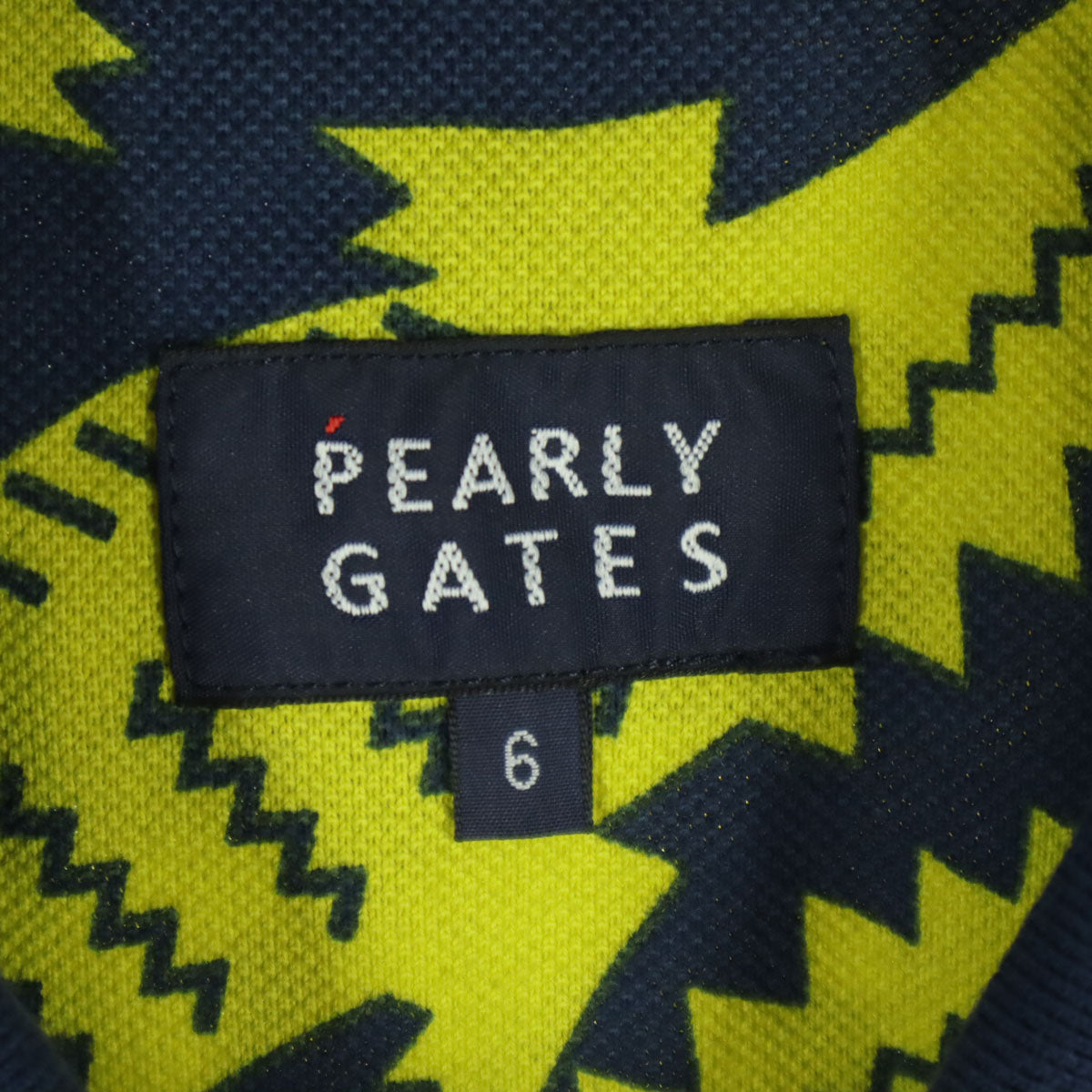 美品 PEARLY GATES パーリーゲイツ ワニ総柄 ゴルフ 半袖 ポロシャツ 6 ネイビー メンズ