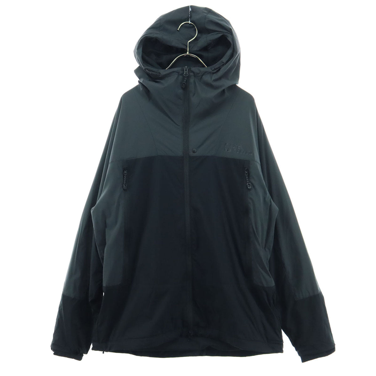 美品 Jack Wolfskin ジャックウルフスキン ワンポイントロゴ 長袖 フーディジャケット M ブラック メンズ