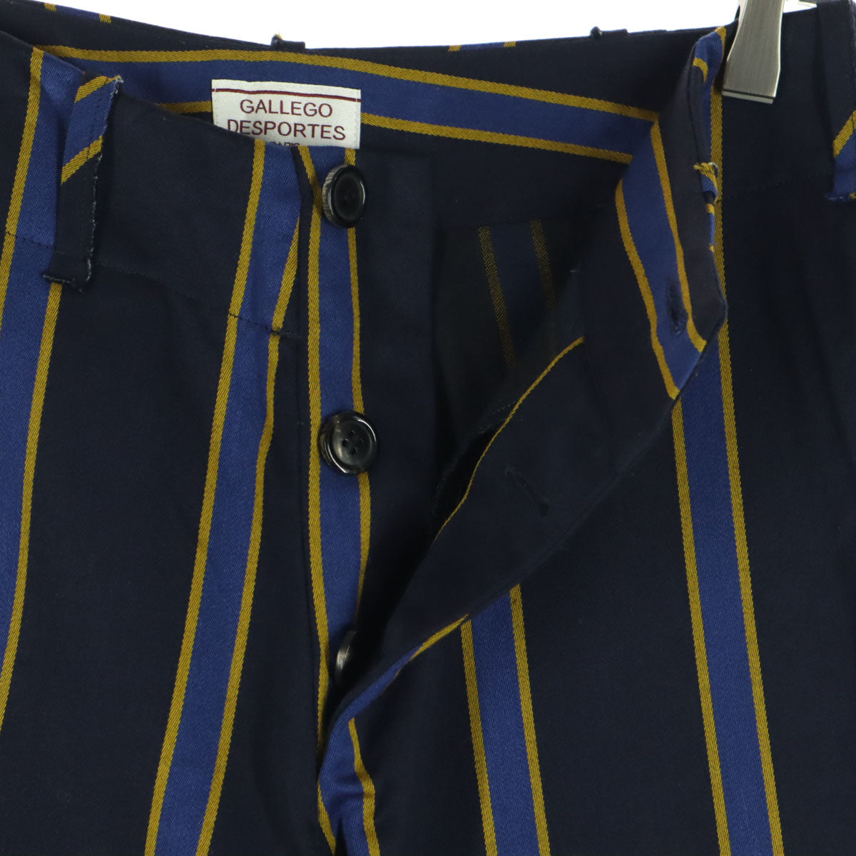 美品 GALLEGO DESPORTES ギャレゴデスポート フランス製 ストライプ柄 スラックスパンツ S ネイビー系 メンズ
