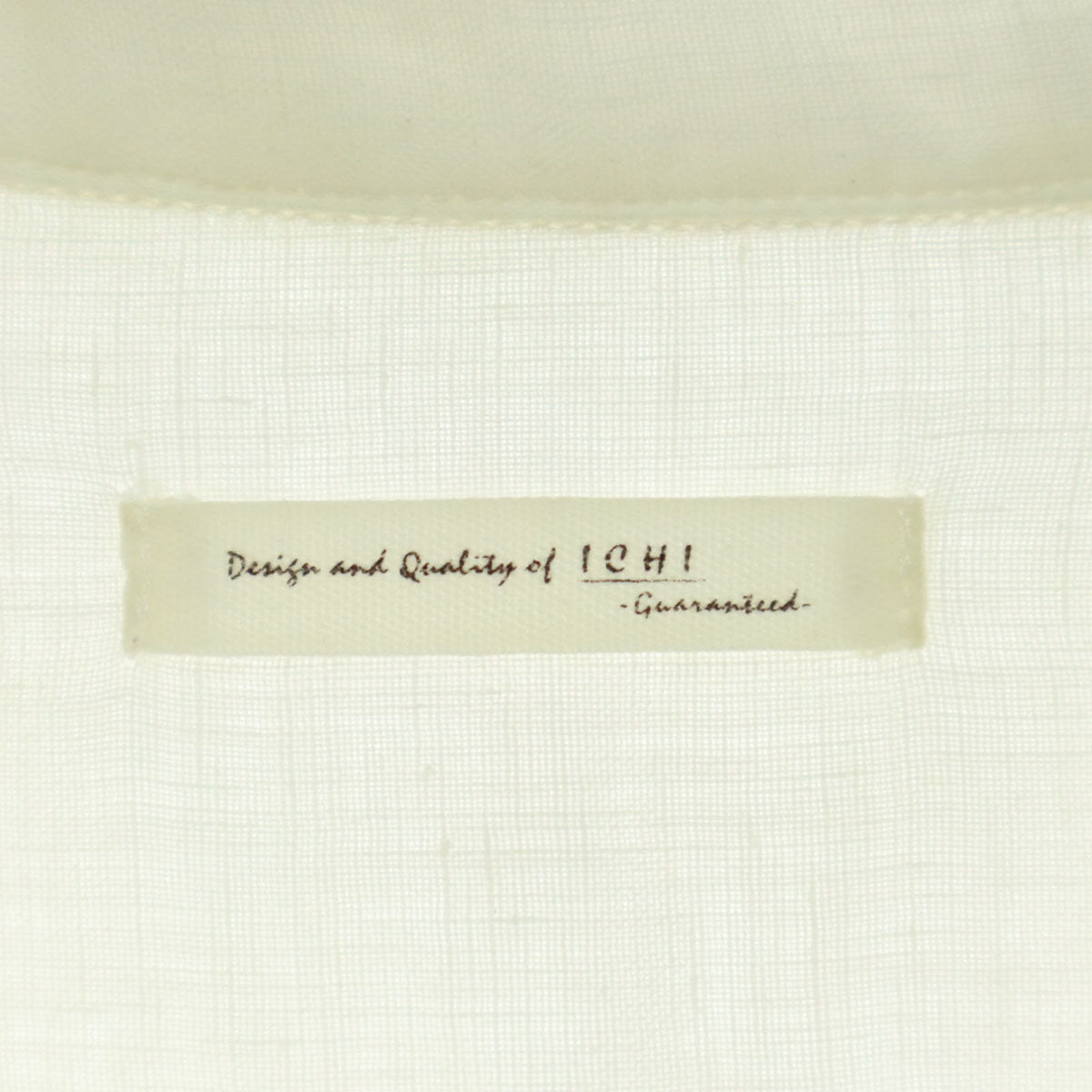 美品 ichi イチ リネン 長袖 シャツワンピース アイボリー レディース
