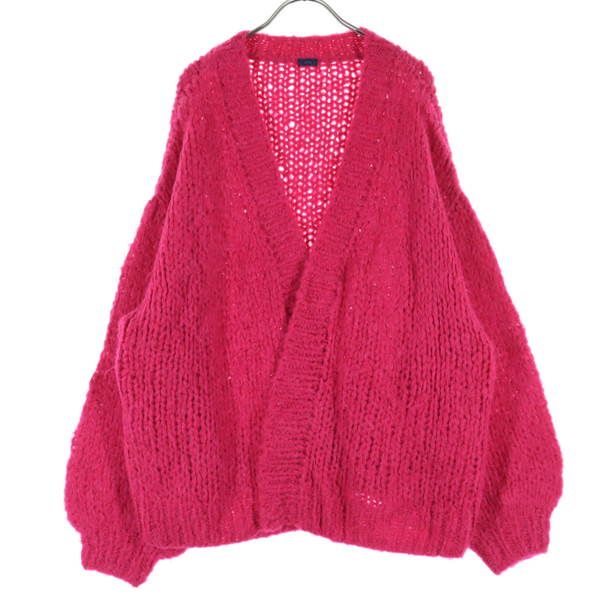 ◎新品◎　ichi イチ　鹿の子編み　ウールカーディガン　ピンク ichi / イチ | ウール混 ロング ニットカーディガン | ピンク系