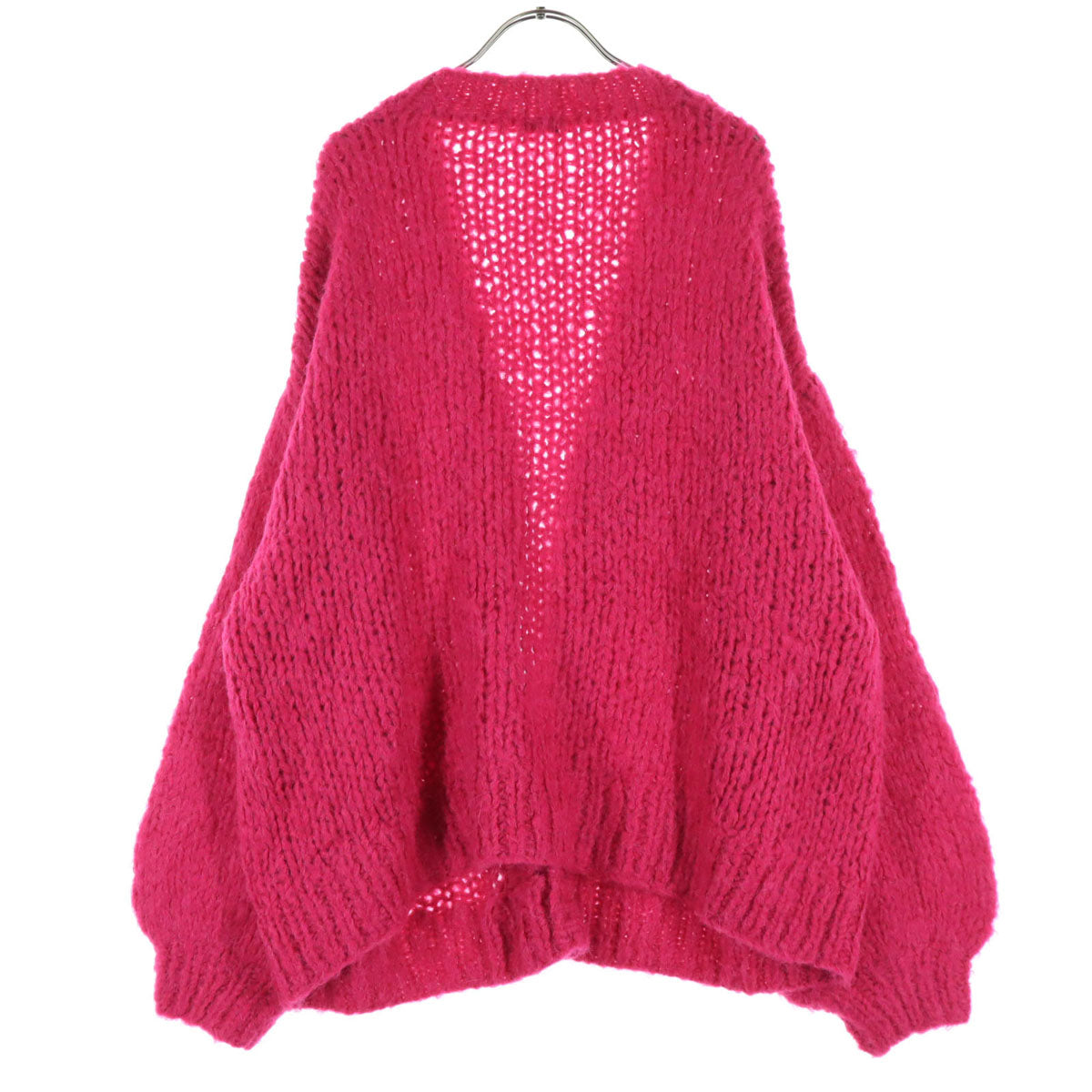 美品 ichi イチ 長袖 ニットカーディガン F レッド レディース