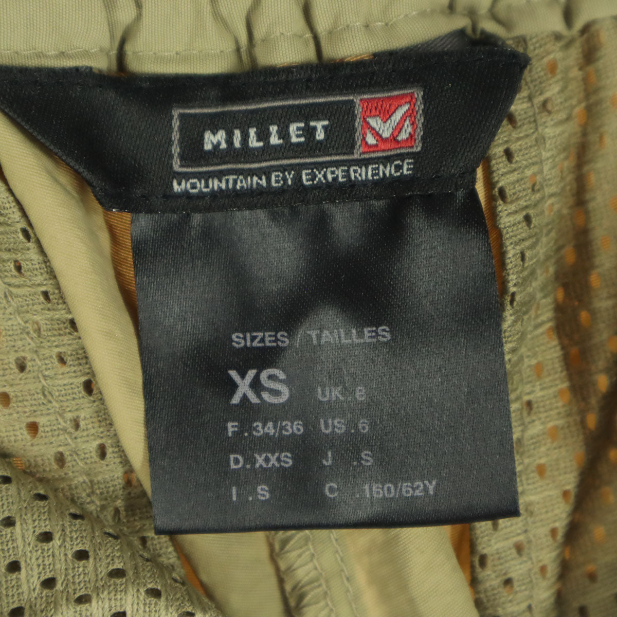 美品 MILLET ミレー ワンポイントロゴ ナイロン カーゴパンツ XS ブラウン アウトドア メンズ