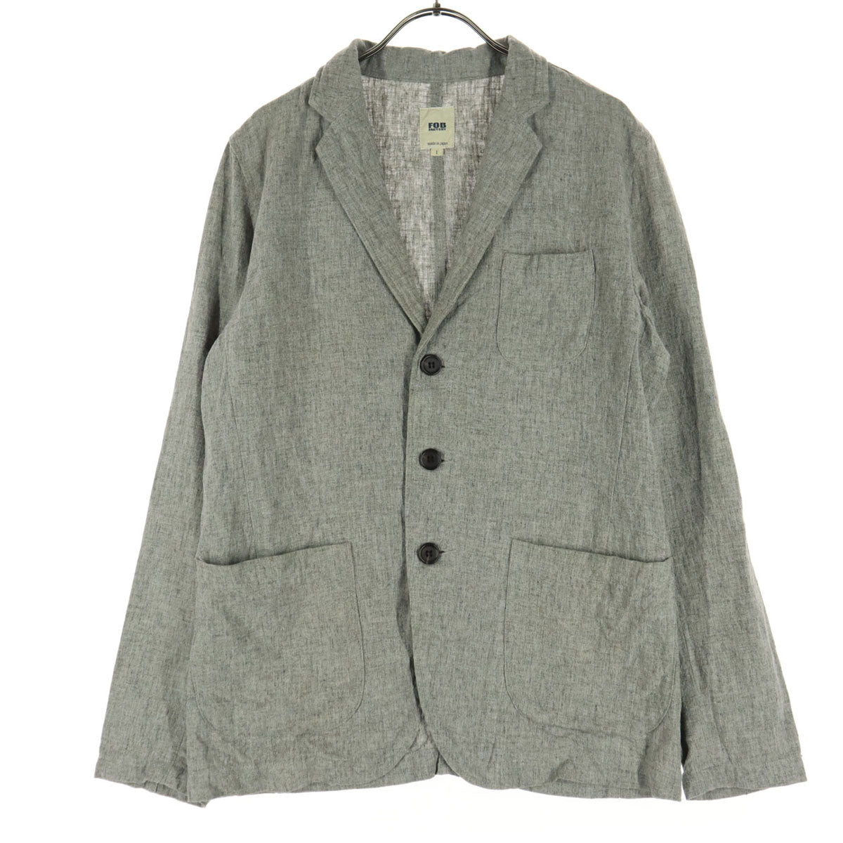 FOB FACTORY エフオービーファクトリー 日本製 長袖 ジャケット グレー メンズ