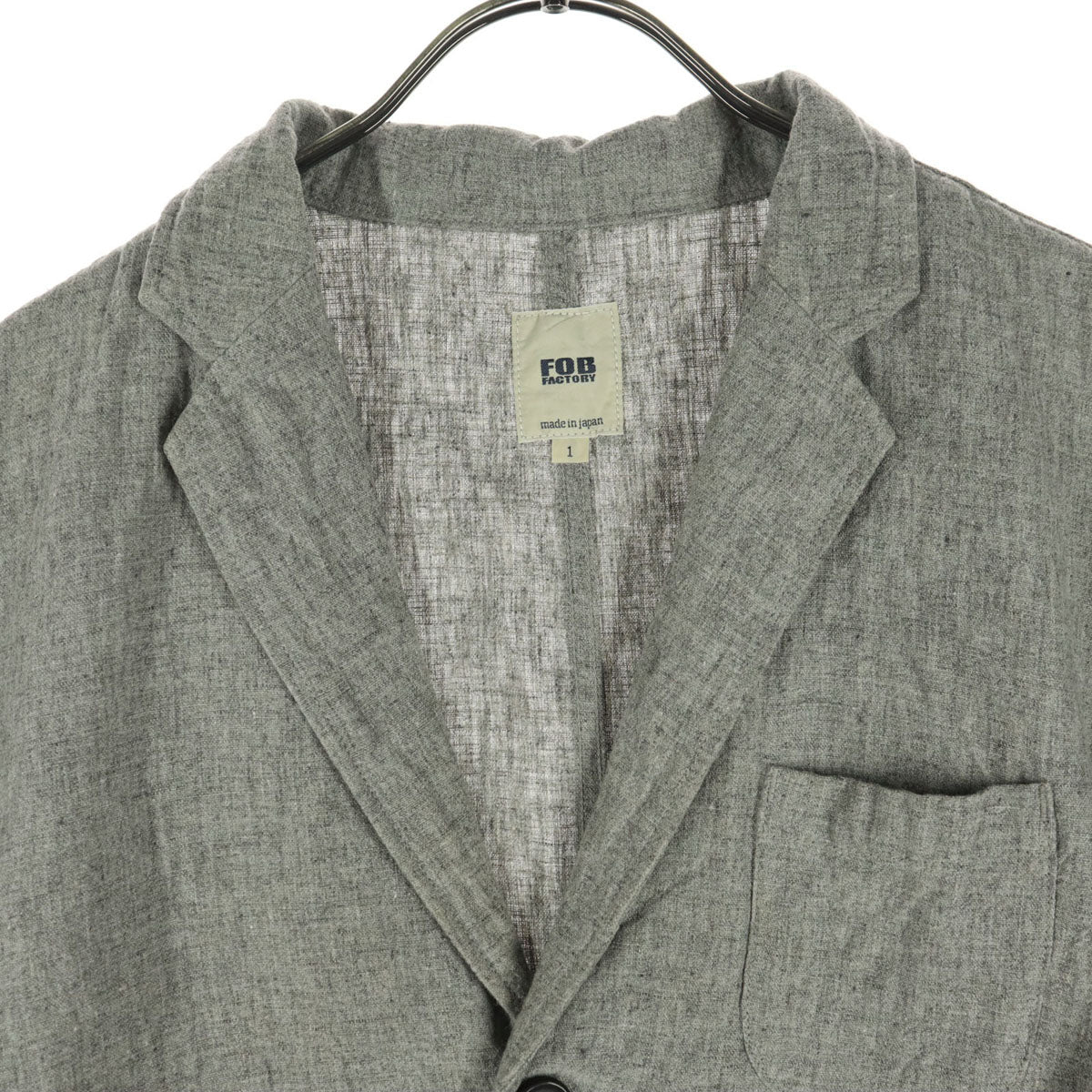 FOB FACTORY エフオービーファクトリー 日本製 長袖 ジャケット グレー メンズ
