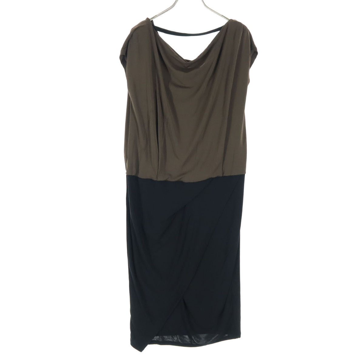 MAX MARA マックスマーラ ツートンカラー ノースリーブ ロングワンピース 40 ブラウン レディース