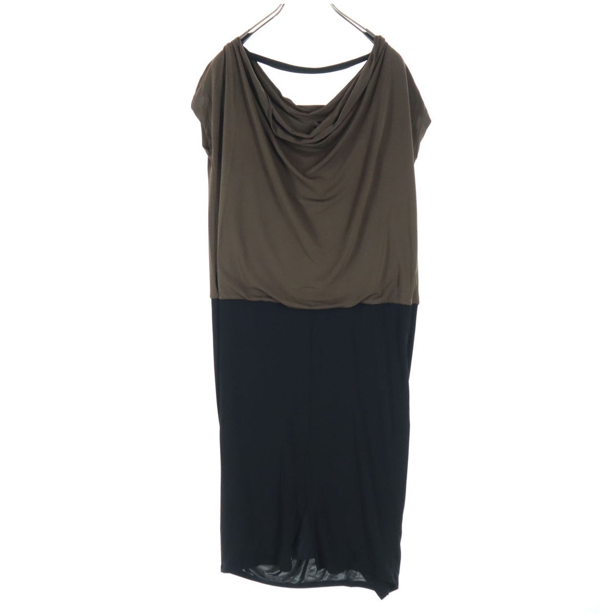 MAX MARA マックスマーラ ツートンカラー ノースリーブ ロングワンピース 40 ブラウン レディース