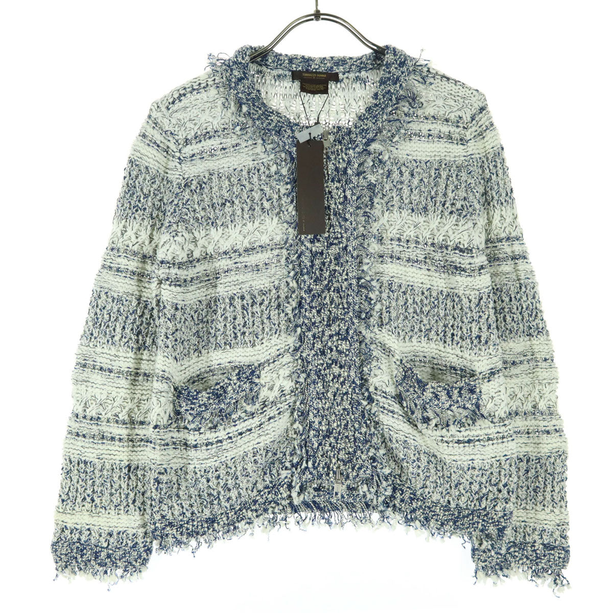 未使用 TORRAZZO DONNA トラッゾドンナ 総柄 長袖 ジャケット ホワイト系 レディース