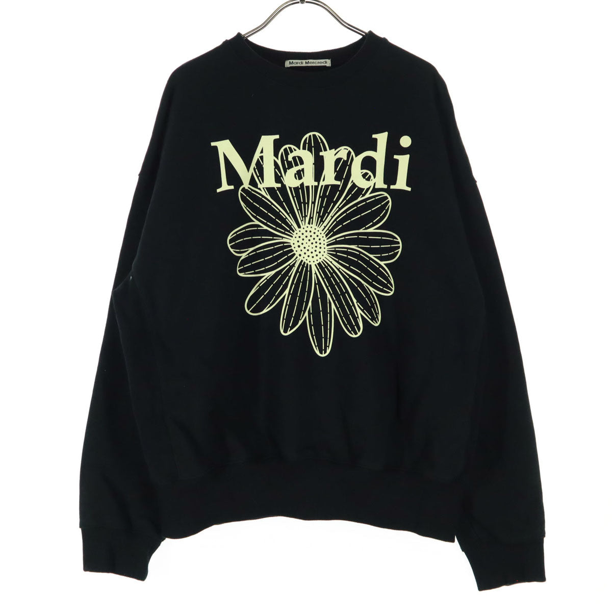 美品 Mardi Mercredi マルディメクルディ プリント 長袖 トレーナー F ブラック レディース