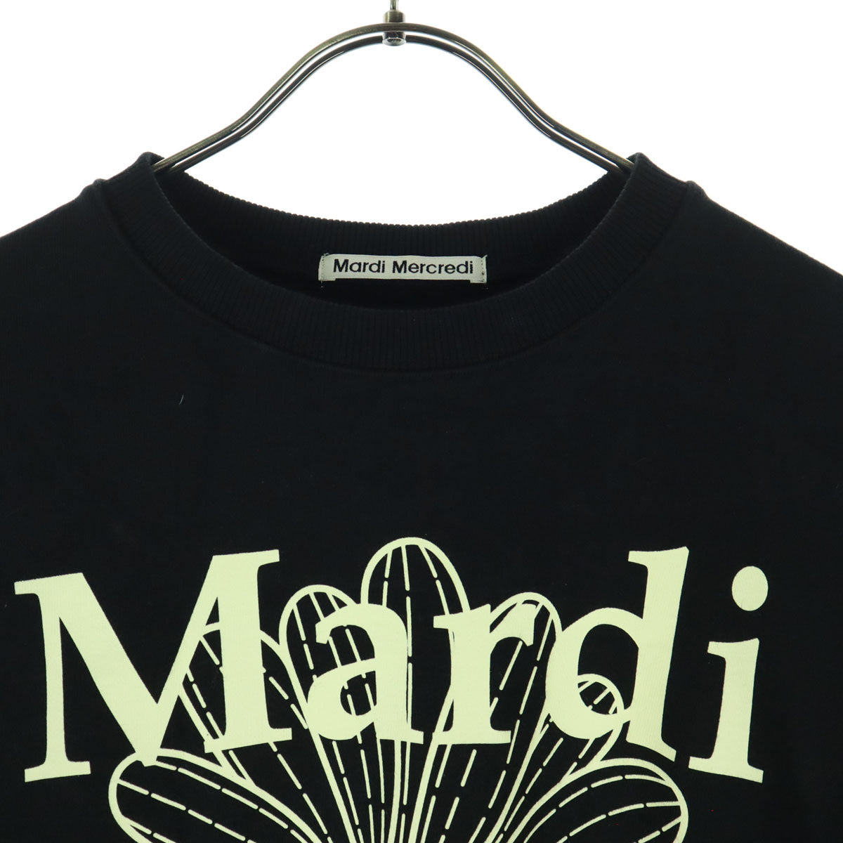 美品 Mardi Mercredi マルディメクルディ プリント 長袖 トレーナー F ブラック レディース