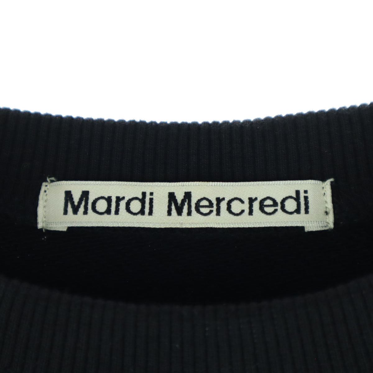 美品 Mardi Mercredi マルディメクルディ プリント 長袖 トレーナー F ブラック レディース