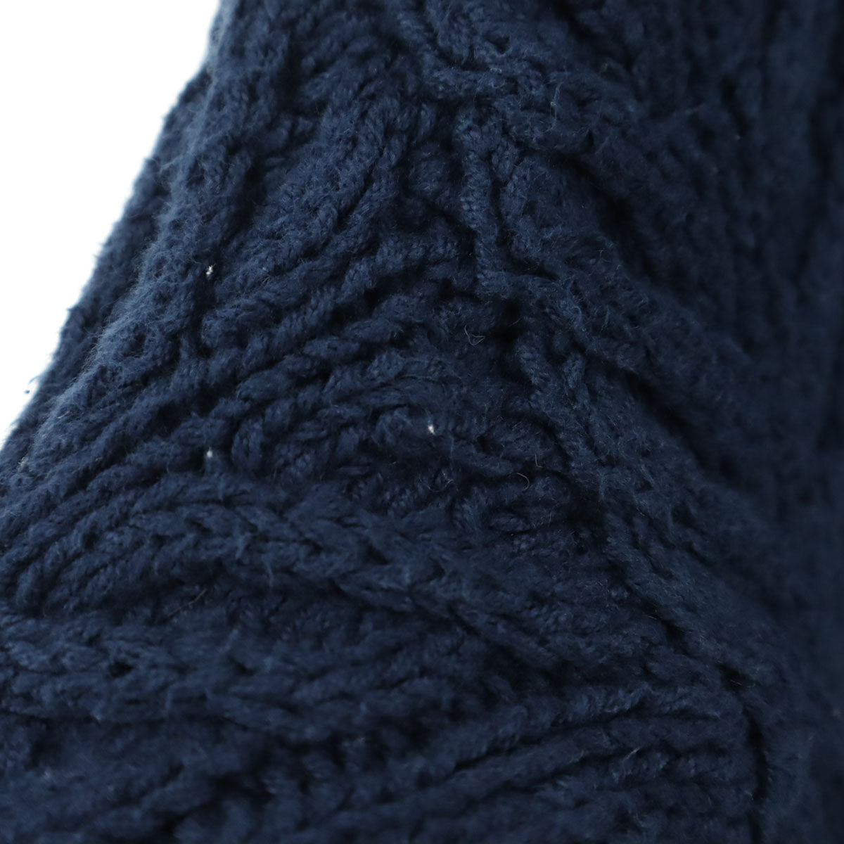 JOHN ASHFORD SPORT ジョンアッシュフォードスポーツ 90s オールド ストライプ柄 長袖 アラン ニットカーディガン L ネイビー メンズ