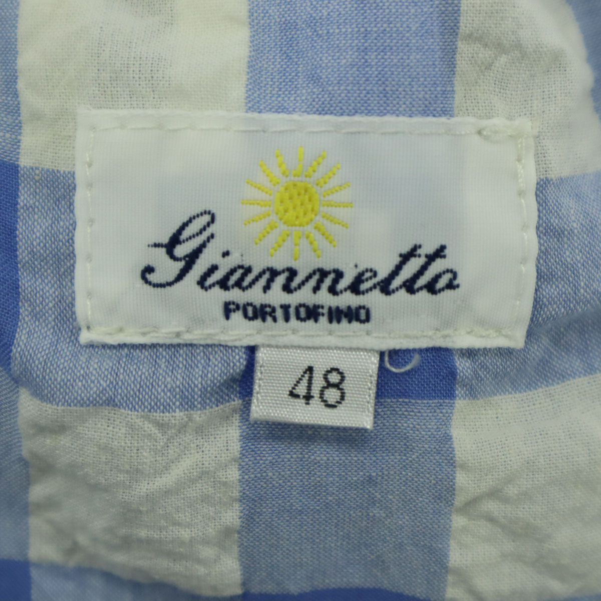 giannetta ジャンネット イタリア製 チェック柄 長袖 ジャケット 48 ブルー メンズ