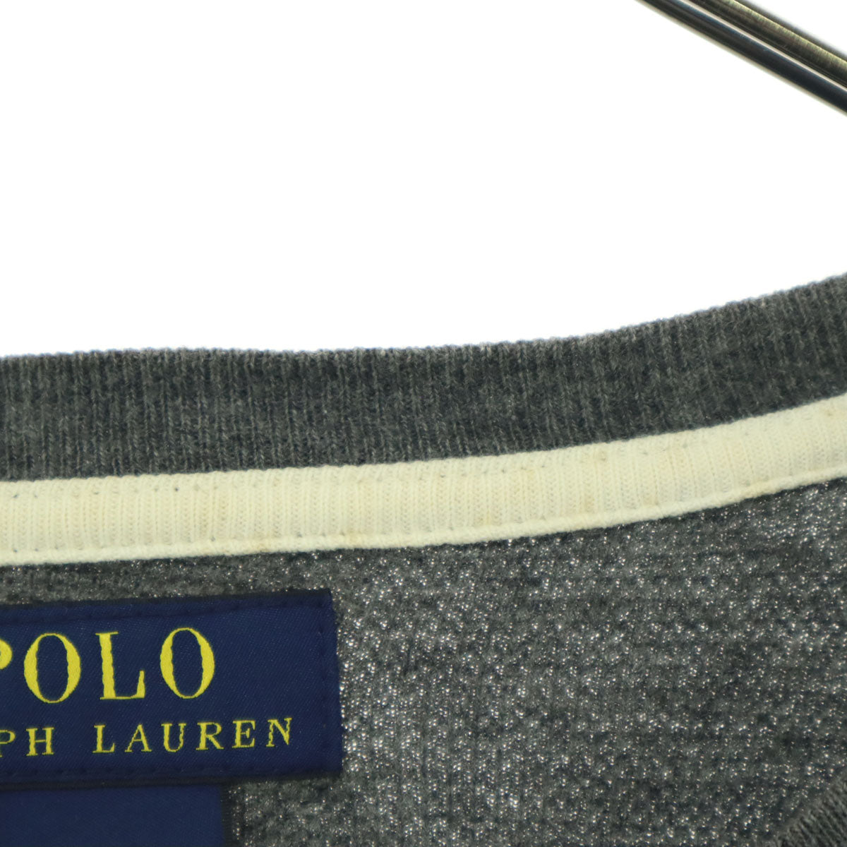 POLO RALPH LAUREN ポロラルフローレン ワンポイント刺繍 長袖 コットンニット セーター L グレー系 メンズ