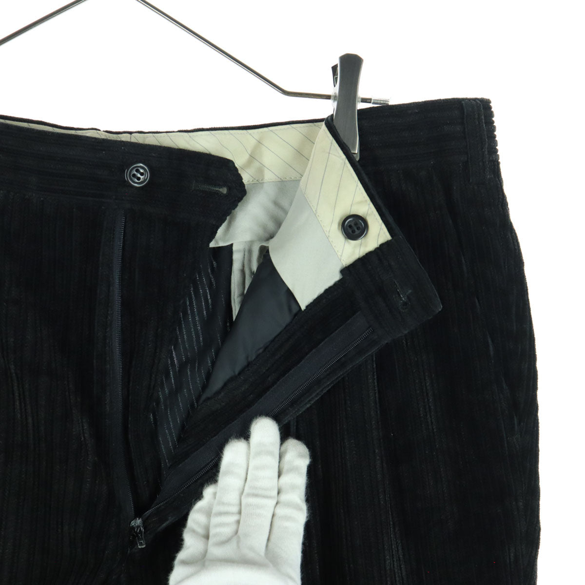 LANVIN CLASSIQUE ランバン クラシック 太畝 コーデュロイパンツ 97 ブラック メンズ