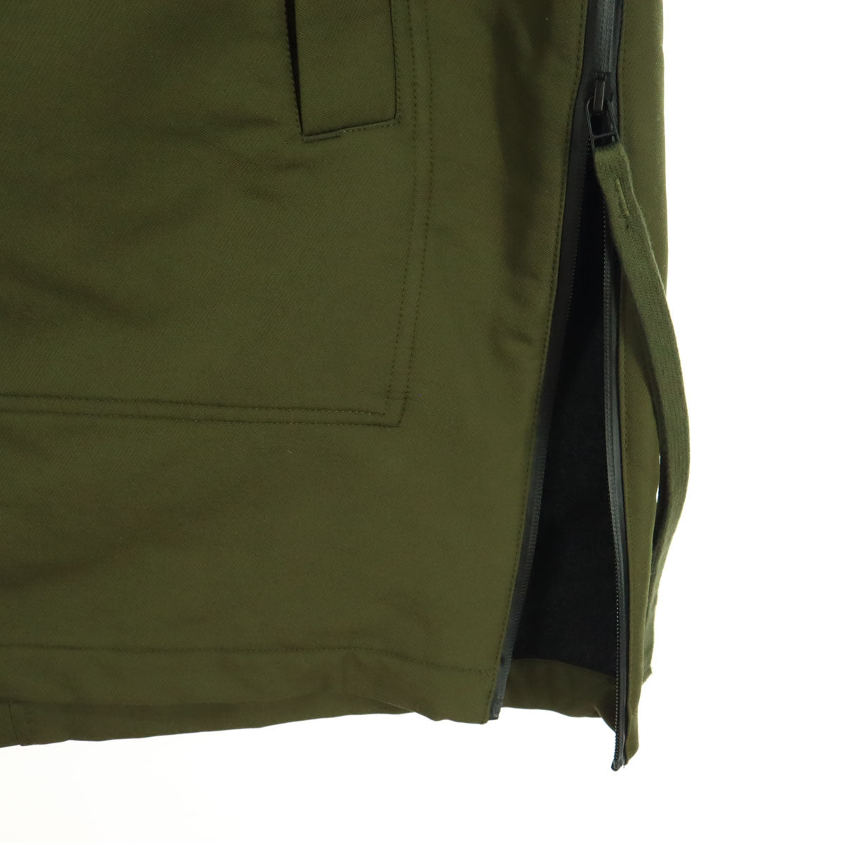 美品 CLANE クラネ 長袖 サイドジップアノラックパーカー マウンテンパーカー 1 カーキ 13103-0412 メンズ