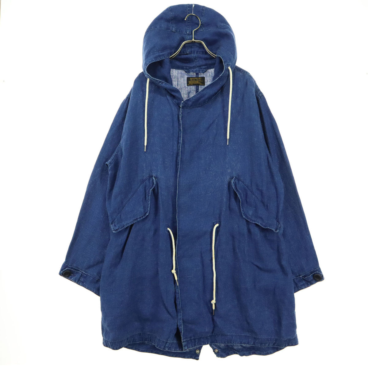 varde77 バルデセブンティセブン 日本製 長袖 リネン モッズコート 2 ブルー インディゴ メンズ