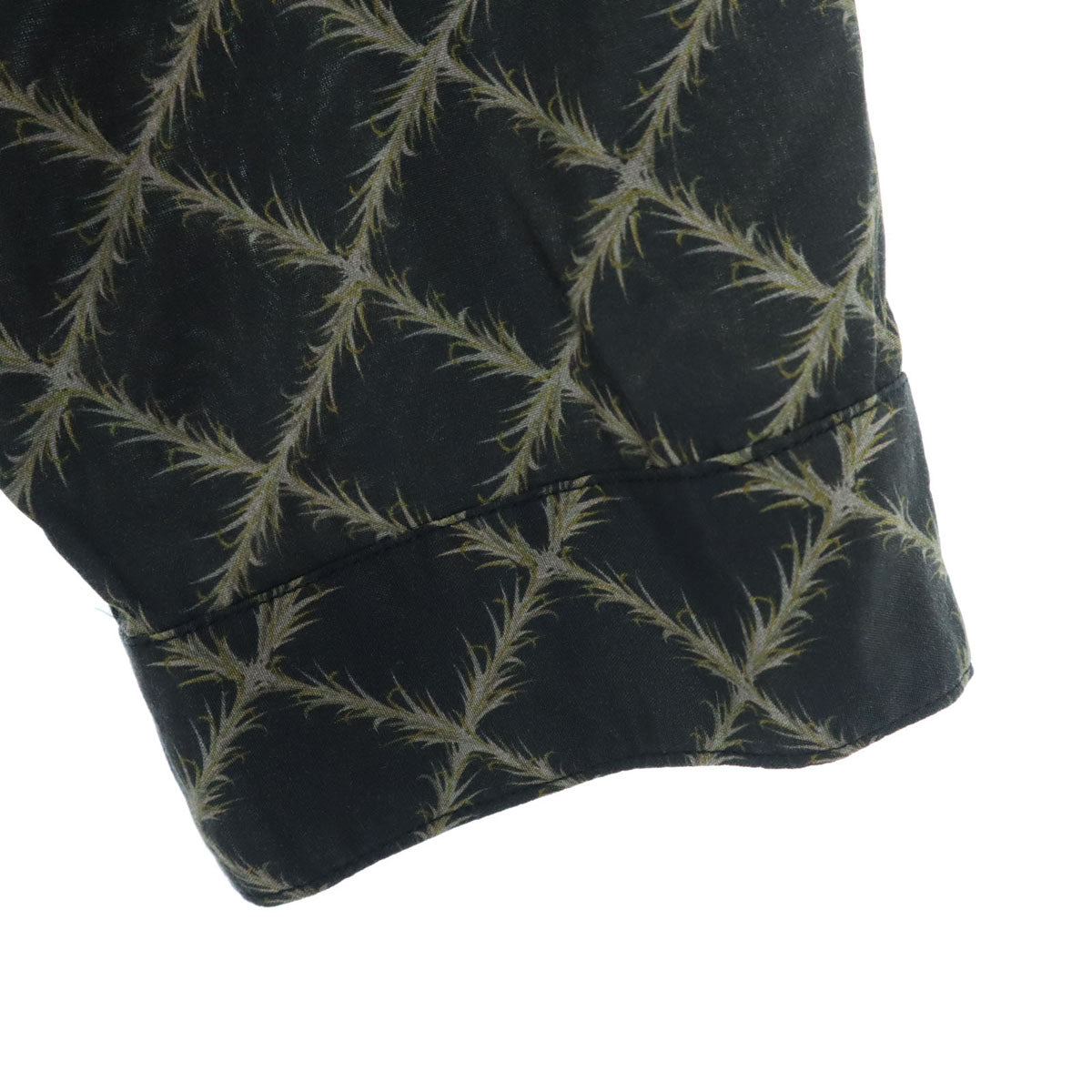 美品 varde77 バルデセブンティセブン 日本製 総柄 長袖 オープンカラーシャツ 3 グレー メンズ