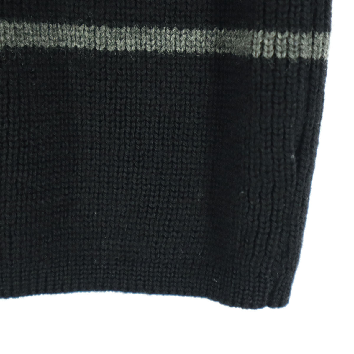 MICHAEL TAPIA マイケルタピア フランス製 ウールブレンド ボーダー柄 長袖 ニット M ブラック セーター メンズ