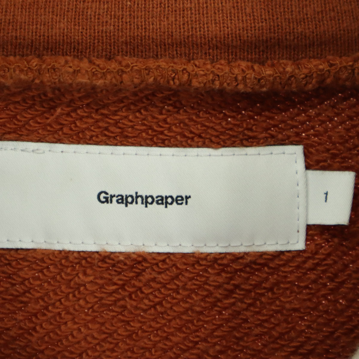 Graphpaper グラフペーパー 日本製 長袖 オフネック トレーナー 1 オレンジ系 メンズ