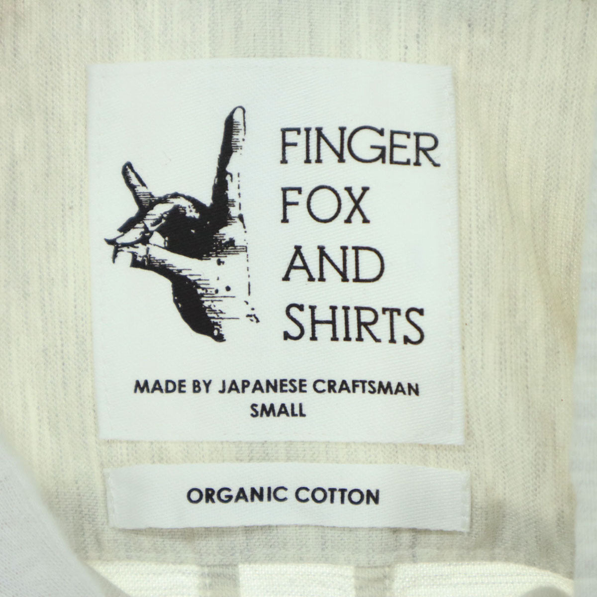 未使用 FINGER FOX AND SHIRTS フィンガーフォックスアンドシャツ 日本製 ワッペン 長袖 ボタンダウンシャツ S ホワイト系 メンズ