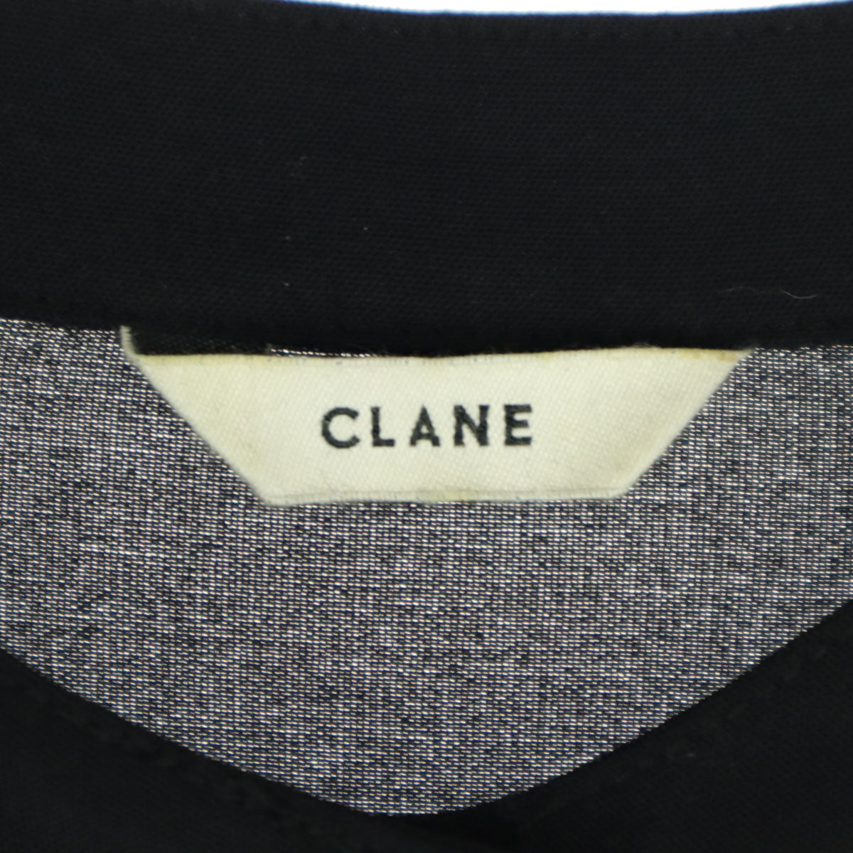 美品 CLANE クラネ 長袖 シャツワンピース 2 ブラック 胸ポケット レディース
