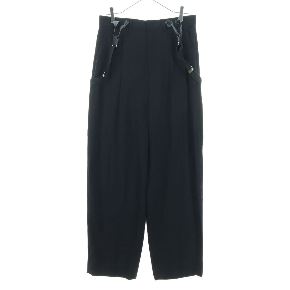 未使用 Curensology カレンソロジー 日本製 サスペンダー ロングパンツ F ブラック レディース