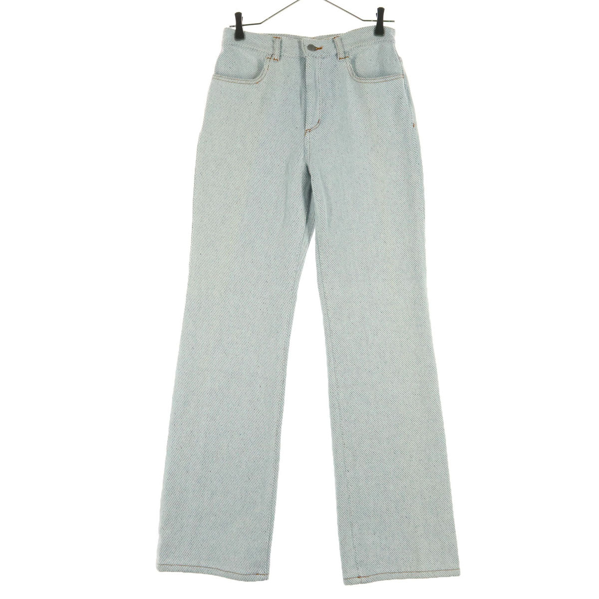 美品 LEINWANDE ラインヴァンド 日本製 デニムパンツ S ホワイト系 レディース