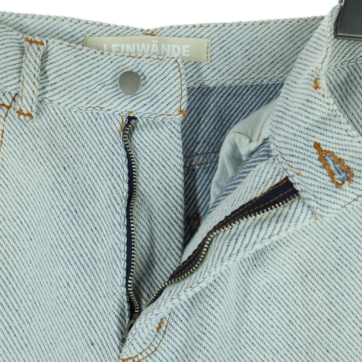 美品 LEINWANDE ラインヴァンド 日本製 デニムパンツ S ホワイト系 レディース