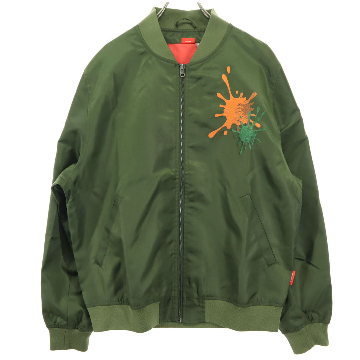 美品 Nintendo 任天堂 SALMON RUN Splatoon3 刺繍 長袖 ブルゾン L カーキ ジャケット スプラトゥーン 外袋付 メンズ